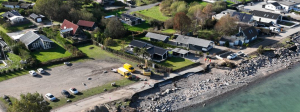 Kystvejen ødelagt af stormfloden i 2023